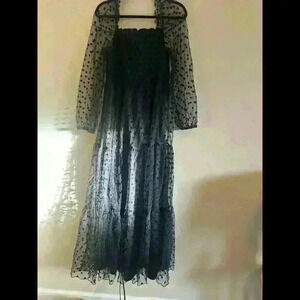 Black Polka Dot Dress See And Be Seen Size L New With Tags From Red Dress Boutiq